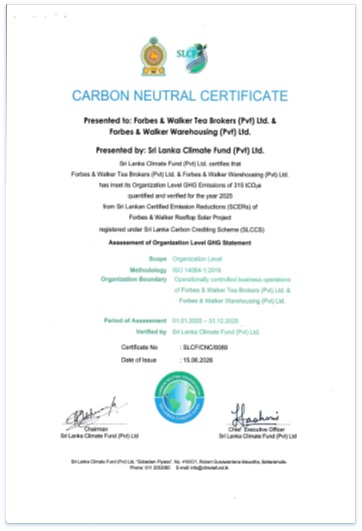 Carbon Neutral Certification Reinforces Forbes &amp; Walkers's Commitment to Sustainable Business Practices