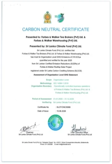 Carbon Neutral Certification Reinforces Forbes & Walker's Commitment to Sustainable Business Practices
